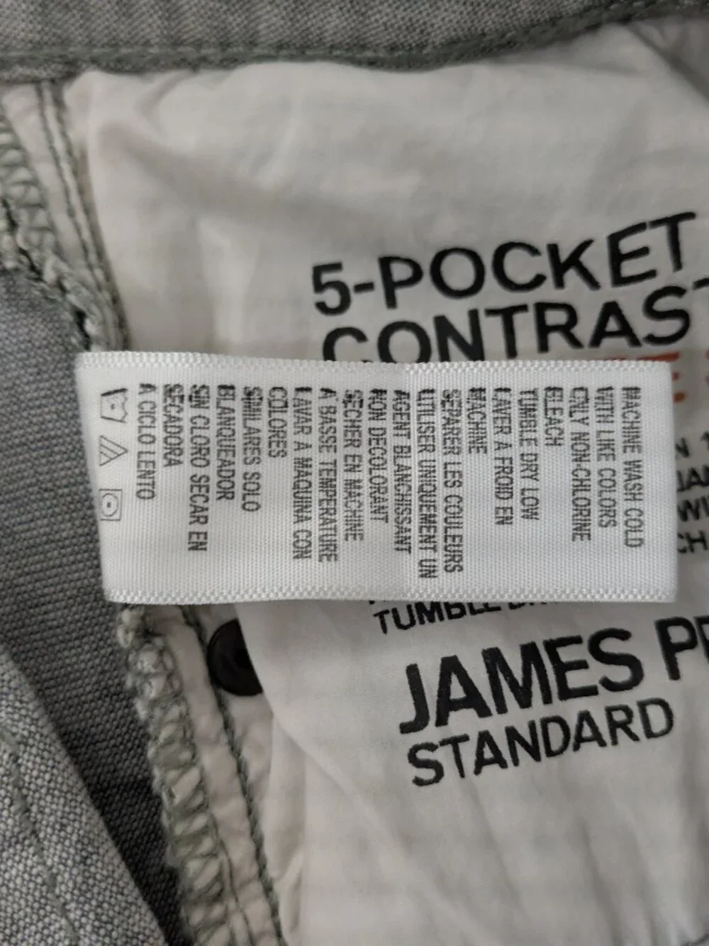 James Perse Standard MCR1084 Mens 34 Linen Blend Button Fly Pants Gray